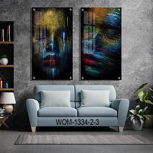 זוג תמונות פנורמיות של נשים מצוירות