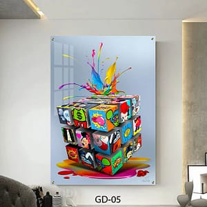 תמונת גרפיטי לסלון מזכוכית של קוביה הונגרית