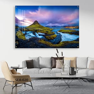 תמונת טבע לסלון של שקיעה באיסלנד