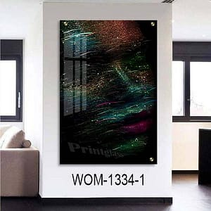 תמונת זכוכית לסלון של אישה אפריקאית מצויירת