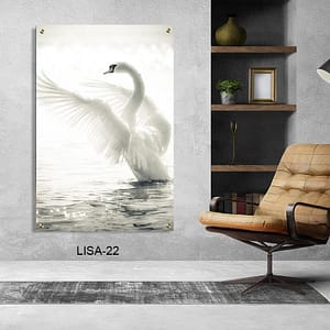 תמונה שחור לבן לסלון מזכוכית של ברבור