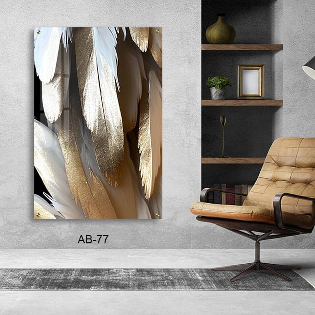 תמונה לסלון מזכוכית של נוצות