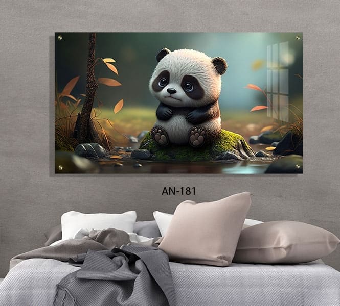 תמונת זכוכית לחדר שינה של דוב פנדה