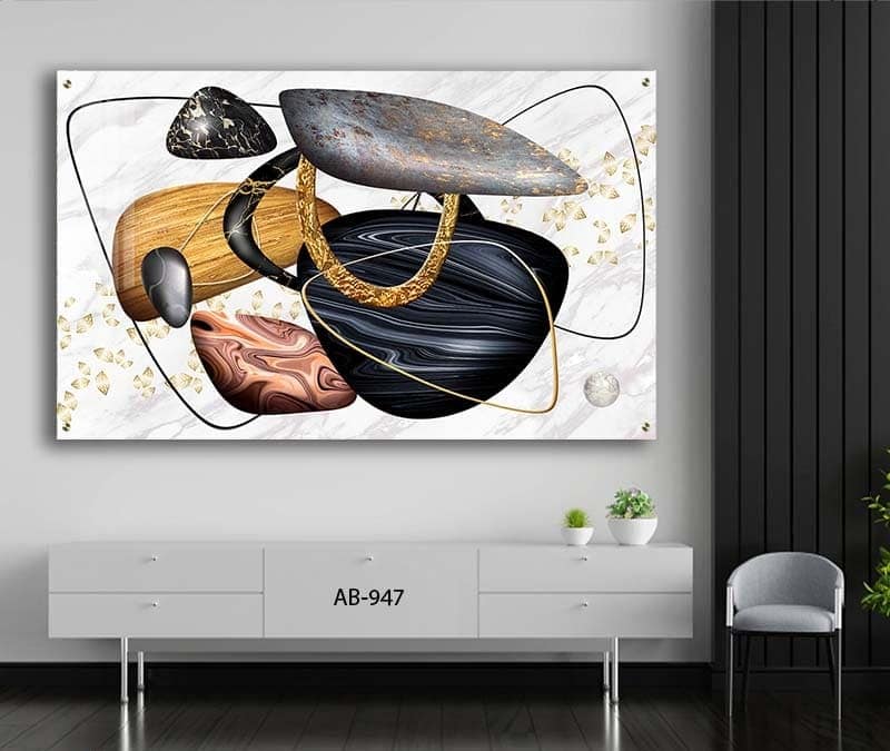 תמונת זכוכית לפינת האוכל של אבני נחל