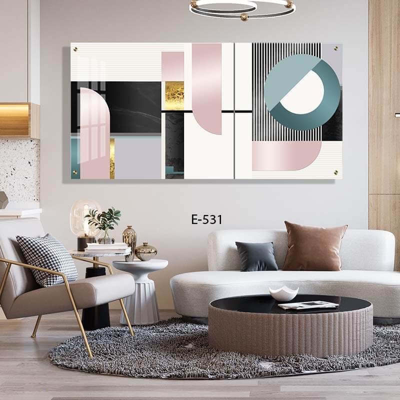 תמונה גיאומטרית לסלון מזכוכית