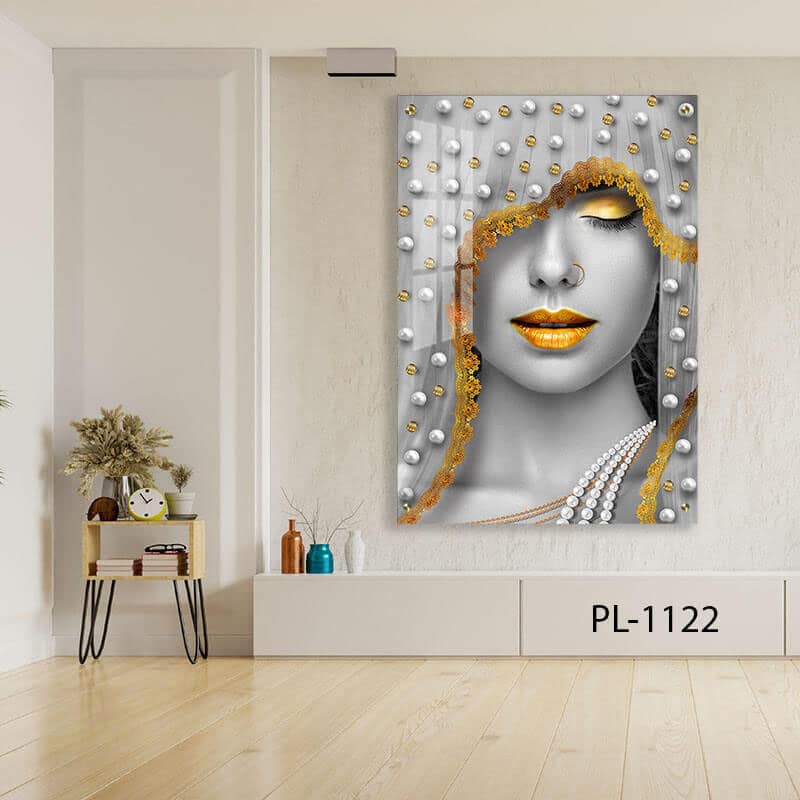 תמונה של אישה לסלון מזכוכית