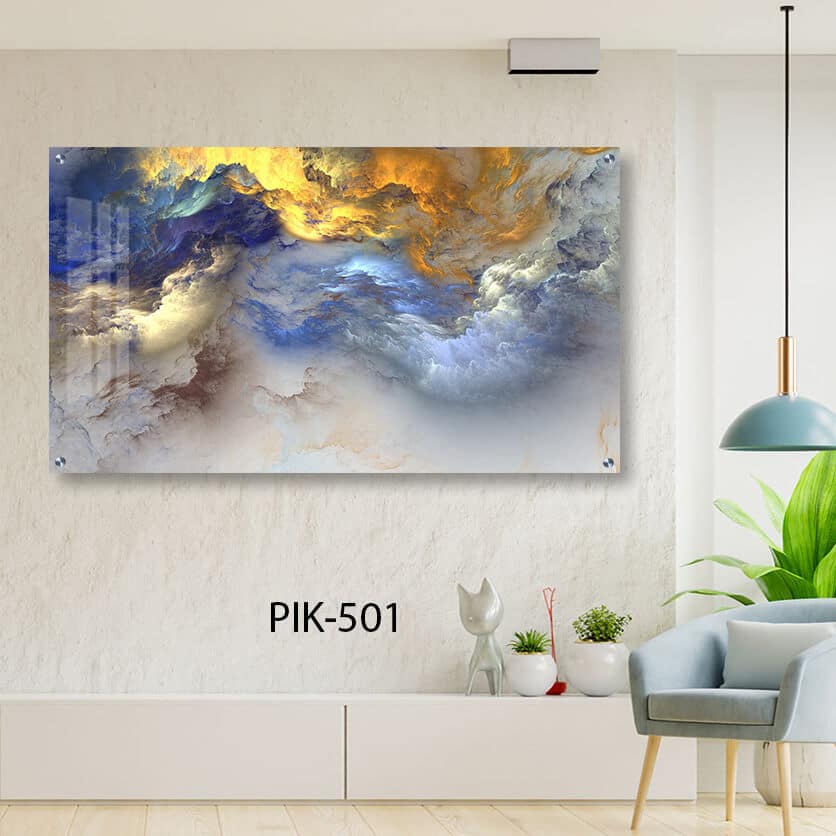 תמונת זכוכית לסלון של אבסטרקט צבעוני